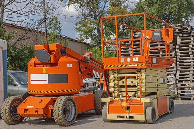 pallets being moved by forklift in a well-organized warehouse setting in Posen